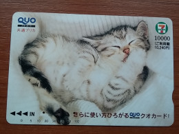 T-402 - JAPAN, Japon, Nipon, Carte Prepayee, Prepaid Card, CAT, CHAT,  - Katzen