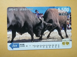 T-404 - JAPAN, Japon, Nipon, Carte Prepayee, Prepaid Card, Animal, Bull, Toureau - Altri & Non Classificati