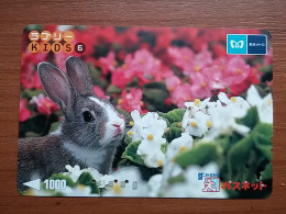 T-404 - JAPAN, Japon, Nipon, Carte Prepayee, Prepaid Card, Animal, Rabbit, Lapin - Altri & Non Classificati