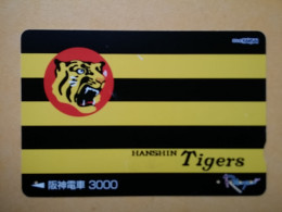 T-405 - JAPAN, Japon, Nipon, Carte Prepayee, Prepaid Card, Animal, Tiger, Tigre Hanshin - Sonstige & Ohne Zuordnung