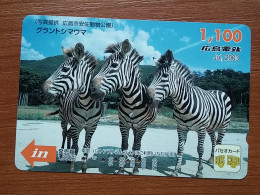 T-405 - JAPAN, Japon, Nipon, Carte Prepayee, Prepaid Card, Animal, Zebre - Autres & Non Classés