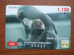 T-406 - JAPAN, Japon, Nipon, Carte Prepayee, Prepaid Card, Animal, Monkey - Sonstige & Ohne Zuordnung