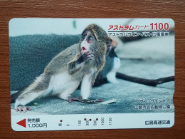 T-406 - JAPAN, Japon, Nipon, Carte Prepayee, Prepaid Card, Animal, Monkey - Autres & Non Classés