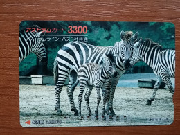 T-406 - JAPAN, Japon, Nipon, Carte Prepayee, Prepaid Card, Animal, ZebrA - Autres & Non Classés