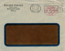 Sulzer Freres SA Winterthur Briefpost 1928 Hasler-Stempel No 595 Telefonieren Nicht Zeit Verlieren - Máquinas De Franquear