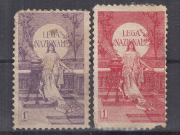 Italy 1910 ⁕ Lega Nazionale 1 Cent Erinnofili ⁕ 2v Cinderella - Erinnophilie
