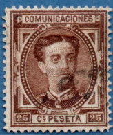 Spain 1876 Alfonso XII 25 C Cancelled - Gebraucht