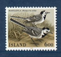 Islande, Island, **, Yv 597, Mi 644, Bergeronnette Blanche (Motacilla Alba) - Ungebraucht