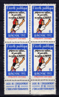 FRANCE 1972 Ecole Publique Bloc 4 Vignettes Neuves - Unused Stamps