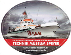 Aufkleber Technik Museum Speyer - Seenotkreuzer - Otros & Sin Clasificación
