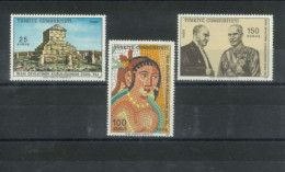 TURKEY - 1971, 2500th ANNIVERSARY OF IRANIAN MONARCHY'S STAMPS COMPLETE SET OF 3, UMM (**). - Ongebruikt