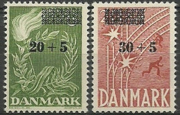 FREEDOM FUND FONDS DE LIBERTÉ FREIHEITSFOND  DENMARK DANMARK DÄNEMARK 1955 MI 353 354 MH(*) - Unused Stamps