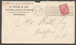 1902 Drain Pipes Cement Fire Bricks Advertising Cover 2c Numeral Montreal PQ Quebec - Historia Postale