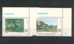 TURKEY - 1972, TURKISH PAINTINGS STAMPS COMPLETE SET OF 2, UMM (**). - Neufs