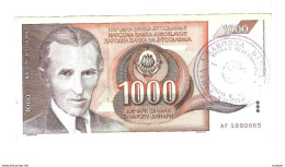 *bosnia- Herzegovina 1000 Dinara 1992 With Stamp Bosnia   2a  Unc - Bosnie-Herzegovine