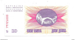 *bosnia 10 Dinara 1992  Km 10  Unc - Bosnië En Herzegovina