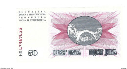 *bosnia- Herzegovina  50 Dinara 1992   12  Unc - Bosnië En Herzegovina