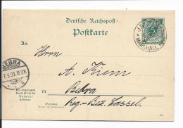Deutsche Kolonien Marshall-Inseln P 7 - 5 Pf Ziffer Doppelkarte DD 499 M. Bl. Stpl. Nach Bebra Gelaufen - Marshall