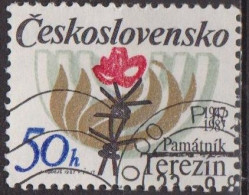 Monument Aux Victimes De Terezin - TCHECOSLOVAQUIE - Fleur, Barbelés, Flamme - N° 2736 - 1987 - Used Stamps