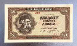 SERBIA 20 DINARA (P-25) 1941., UNC - Serbia