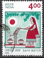 INDIA - 1990 - RISPARMIO ACQUA POTABILE  - USATO (YVERT 1064 - MICHEL 1264) - Gebruikt