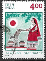 INDIA - 1990 - RISPARMIO ACQUA POTABILE  - USATO (YVERT 1064 - MICHEL 1264) - Oblitérés