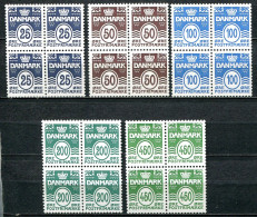 Dänemark Denmark Postfrisch/MNH Year 2005 - New Wavy Lines Definitives, Block Of 4 Set - Neufs