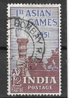 INDIA - 1951 - GIOCHI ASIATICI - 12 AS  - USATO (YVERT 33 - MICHEL 220) - Usati