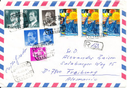 Spain Registered Air Mail Cover Sent To Germany Tenerife 6-6-1991 - Lettres & Documents