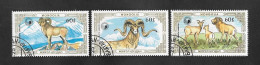 EL)1987 MONGOLIA, PROTECTED FAUNA, THE ARGALI, 3 STAMPS CTO - Mongolie