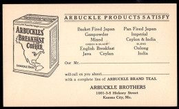 U.S.A.(1920) Can Of Coffee. Postal Card With Illustrated Ad For Arbuckle Breakfast Coffee Mentioning Interesting Product - 1901-20