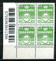 Dänemark Denmark Postfrisch/MNH Year 2003 - Wavy Lines Definitives, Barcode Block Of 4 - Neufs