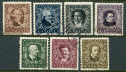 AUSTRIA 1922 Musicians' Fund Set Perforated 12½ Postally Used.  Michel 418-24A. - Unused Stamps