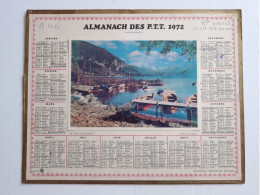 CALENDRIER 1972 ALMANACH DES POSTES TELEGRAPHES TELEPHONES PTT Le Lac D' Annecy Effet Relief 3 D Savoie - Formato Grande : 1971-80