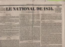 LE NATIONAL DE 1834 10 06 1837 - CHAIRE DE PHARMACIE - VERSAILLES - VALENCIENNES - MALTE MOUSSE NAUFRAGE - - 1800 - 1849