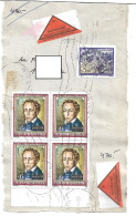 1610r: Österreich 1992, Christian Doppler, Mehrfach (Viererblock) Auf NN- Päckchenvorderseite - Physik