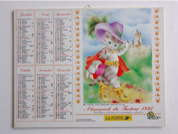 CALENDRIER 1993 ALMANACH DES POSTES TELEGRAPHES TELEPHONES PTT  Le Chat Botté & Peau D'âne - Grossformat : 1991-00