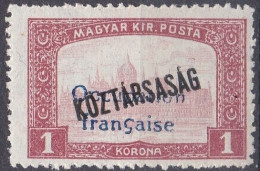 Arad Occupation Française En Hongrie Mi 38 * (K6) - Unused Stamps