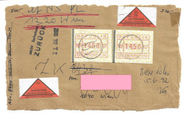 1610a: Österreich ATM- Ausgabe 1988, Portogerechte MeF Der 14.00 ÖS (ANK 40.- €) Briefvorderseite - Machine Labels [ATM]