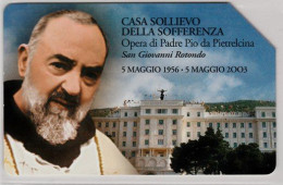 SCHEDA TELEFONICA USATA 158 PADRE PIO CASA SOLLIEVO - Pubbliche Speciali O Commemorative