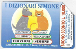 SCHEDA TELEFONICA USATA 291 DIZ.SIMONE -CANE E GATTO - Pubbliche Speciali O Commemorative