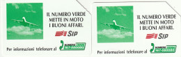 SERIE 2 SCHEDE TELEFONICHE USATE 345-6 AEREO VERDE 5-10 - Pubbliche Speciali O Commemorative