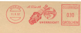 Briefstuck Mit Freistempel 1957, Wien 66 – A. Riedl – Cham-pion Zündkerzen - Spark Plugs - Machines à Affranchir (EMA)