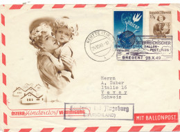 Ostenreich – Kinderdorf Ballonpost 1949 – Bregenz Nach Reutte (Tirol) – UNICEF Stamp - Briefe