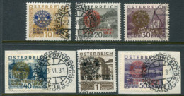 AUSTRIA 1931 Rotarian Congress Set Used. Michel 518-23 - Gebraucht