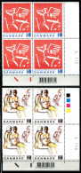 Dänemark Denmark Postfrisch/MNH Year 2002 - Modern Art Paintings, Control Block Of 4 - Neufs