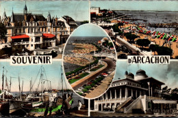 N°120901 -cpa Souvenir D'Arcachon -multivues- - Saluti Da.../ Gruss Aus...