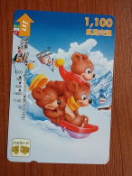 T-427 - JAPAN, Japon, Nipon, Carte Prepayee, Prepaid, Animal Bear, Ours - Autres & Non Classés