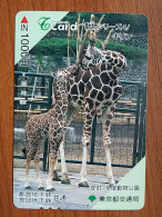 T-427 - JAPAN, Japon, Nipon, Carte Prepayee, Prepaid, Animal Giraffe, Girafe - Oerwoud