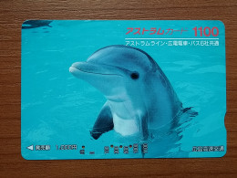 T-428 - JAPAN, Japon, Nipon, Carte Prepayee, Prepaid, Animal Dolphine, Dauphine - Fische